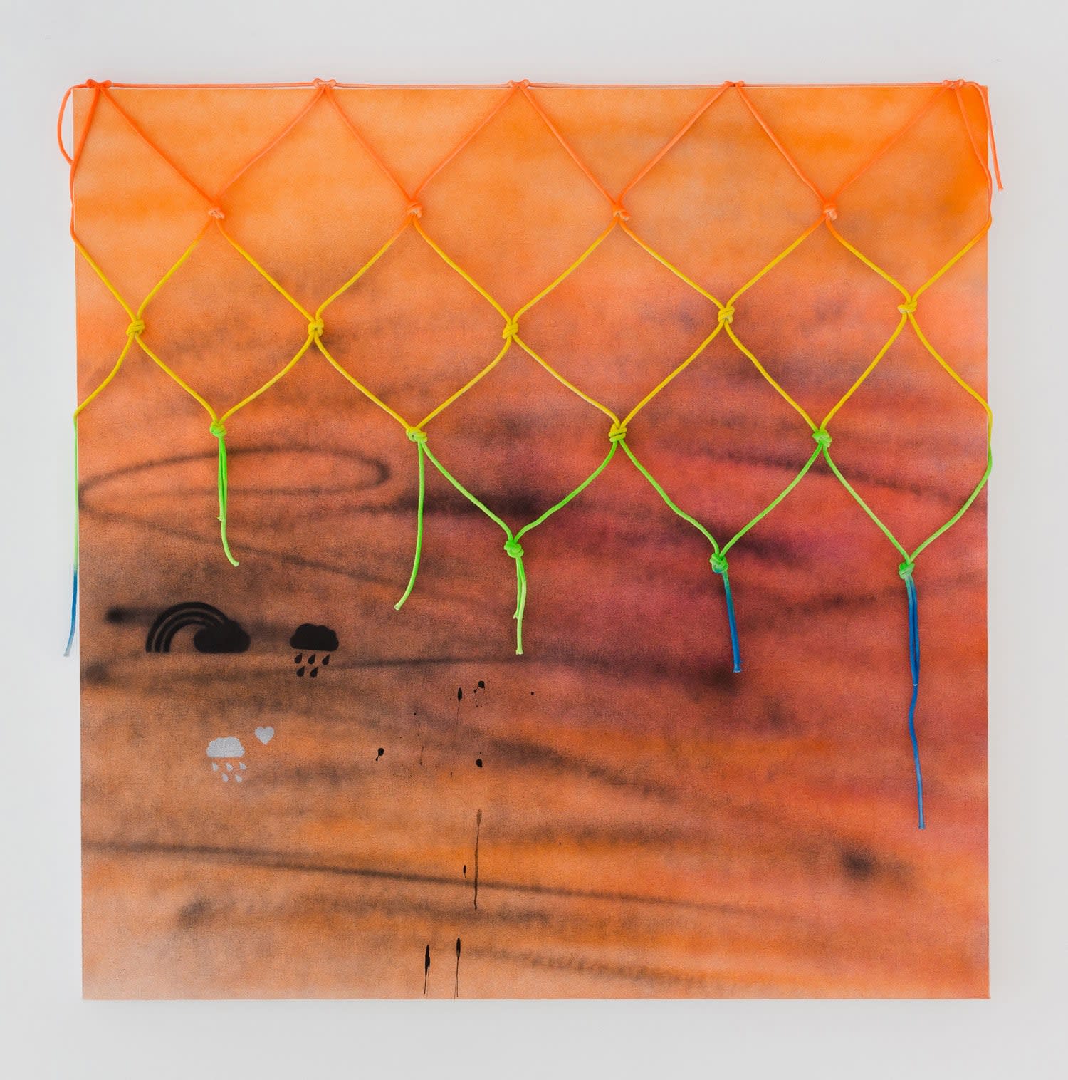 Wendy White, Rain Cloud (Orange), 2016