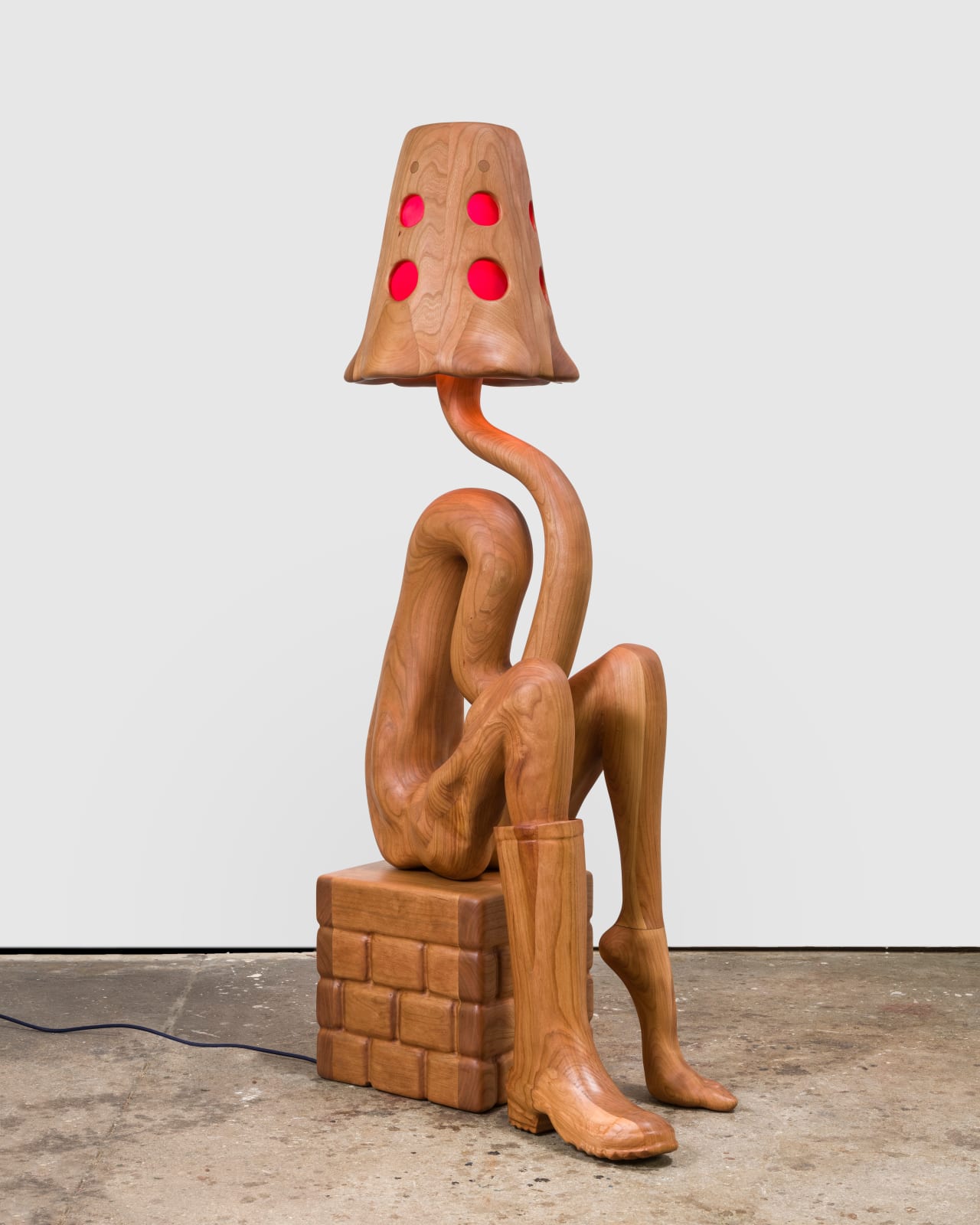 Vincent Pocsik, Sitting with One Rain Boot in Cherry, 2023