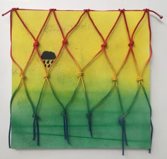 Wendy White, Rain Cloud (Green/Yellow), 2016