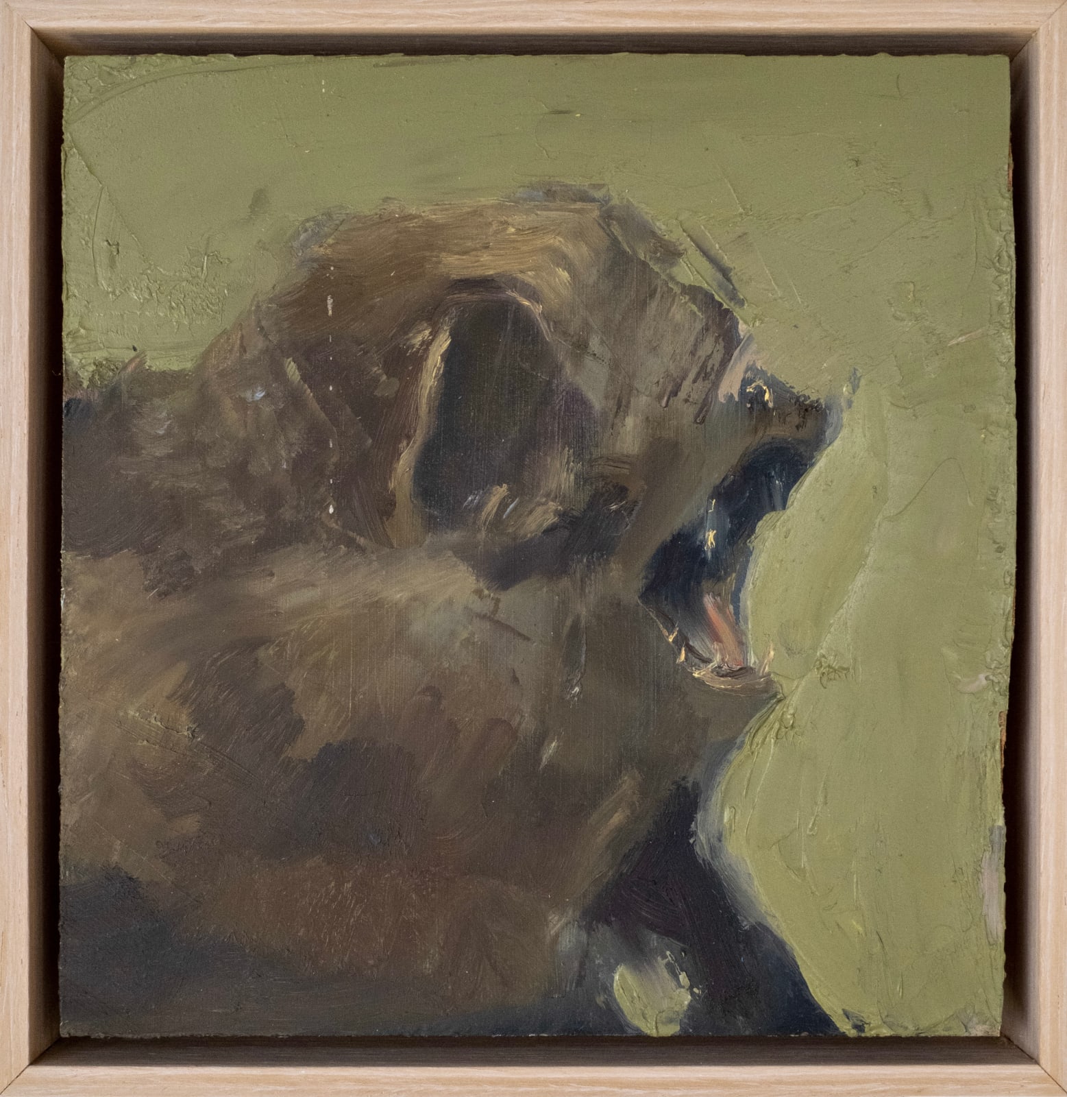 A painting by Seth Becker of a screeching bat.