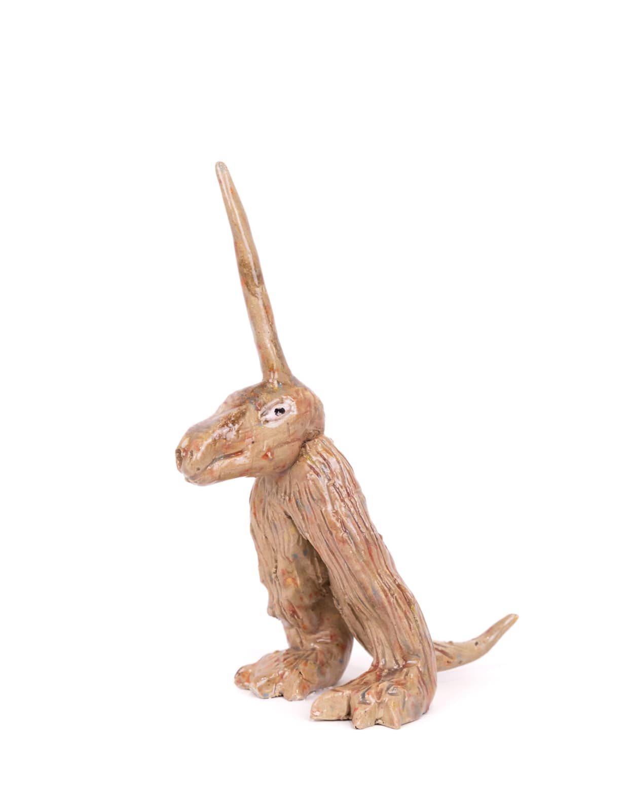 A ceramic sculpture resembling the Magdeburg Unicorn dinosaur