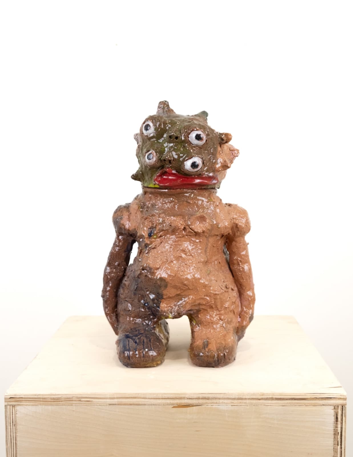 A ceramic cookie jar in the shape of a Japanese Nag Nag Nag toy by Kjelshus Collins.