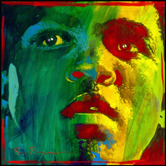 Simon Bull, Ali (Green), Metal Print, 2017