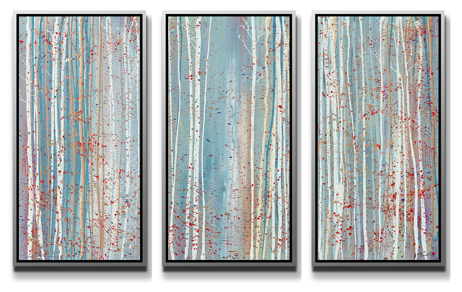 Simon Bull, Silver And Gold I, II & III (triptych), 2025