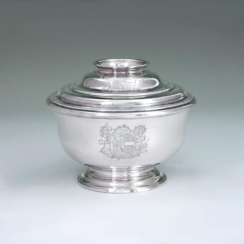Thomas Gilpin, A George II Antique English Silver Sugar Bowl & Cover, 1747