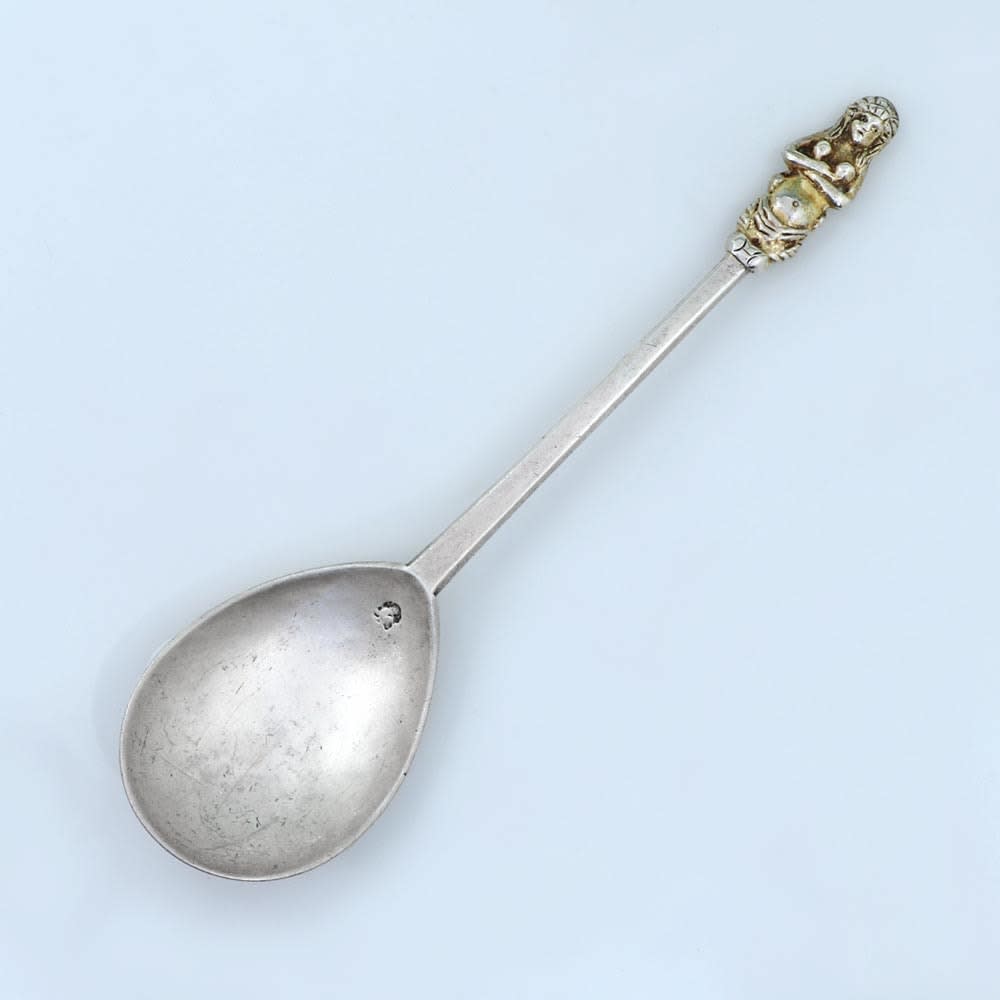 John Quick, A James I Antique English Silver Aphrodite Spoon, c. 1620