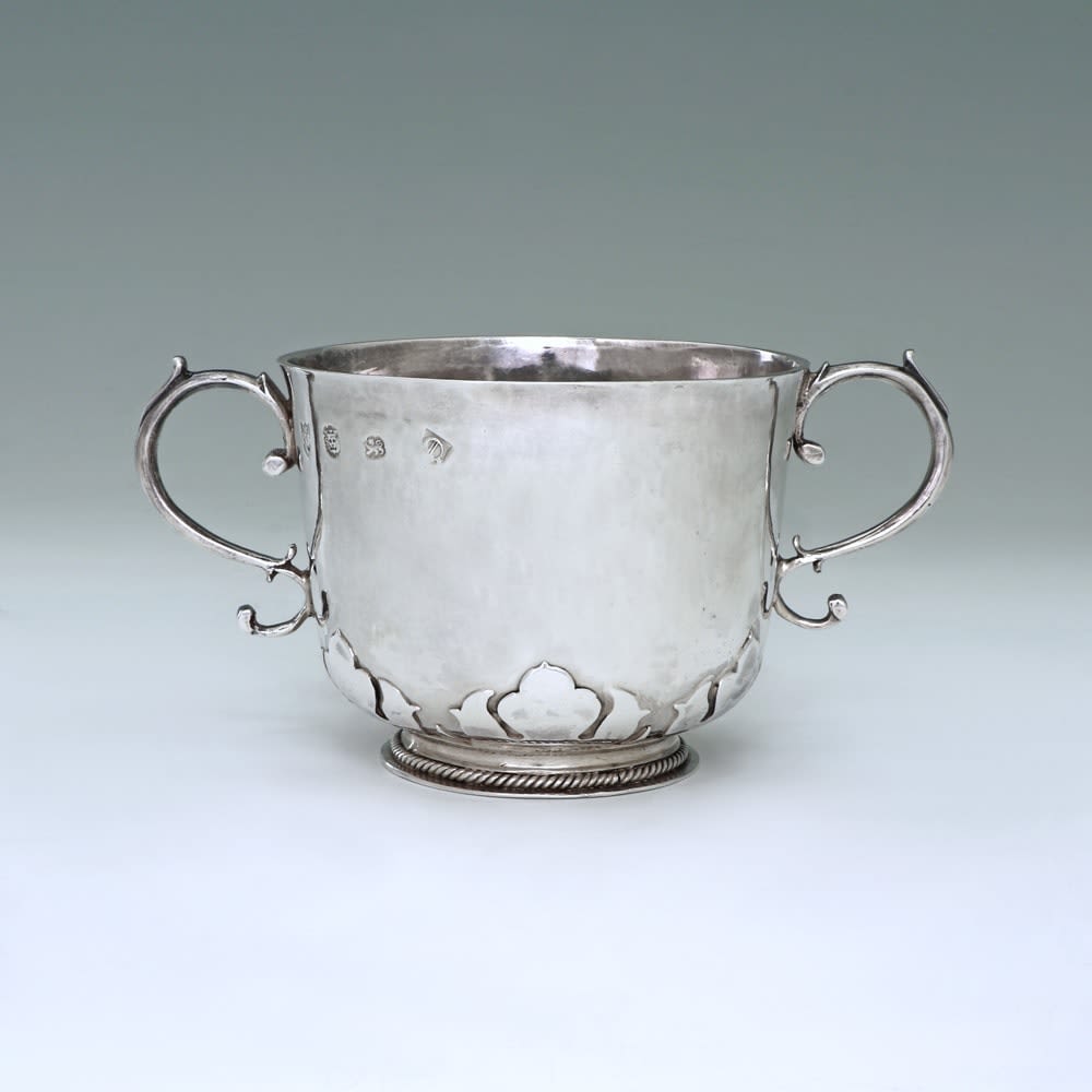 Katherine Stevens, A Charles II Antique English Silver Porringer, 1673