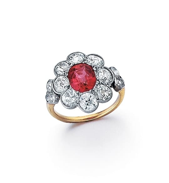 An Antique Edwardian Ruby and Diamond Ring, c. 1900