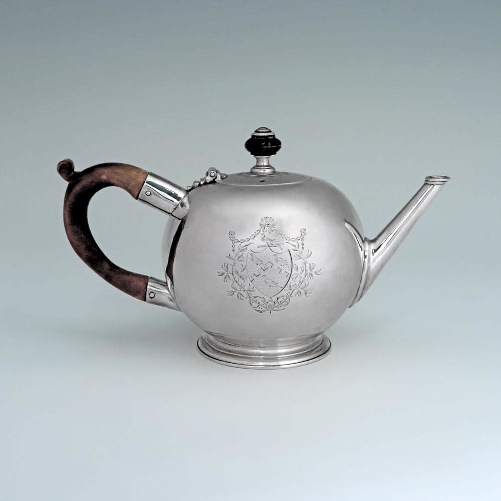Samuel Wastell, A George I Antique English Silver Teapot, 1725