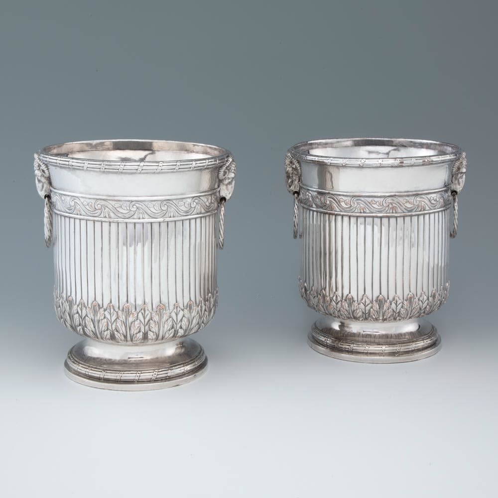 A Pair of Antique English Old Sheffield Plate Wine Coolers, 1775