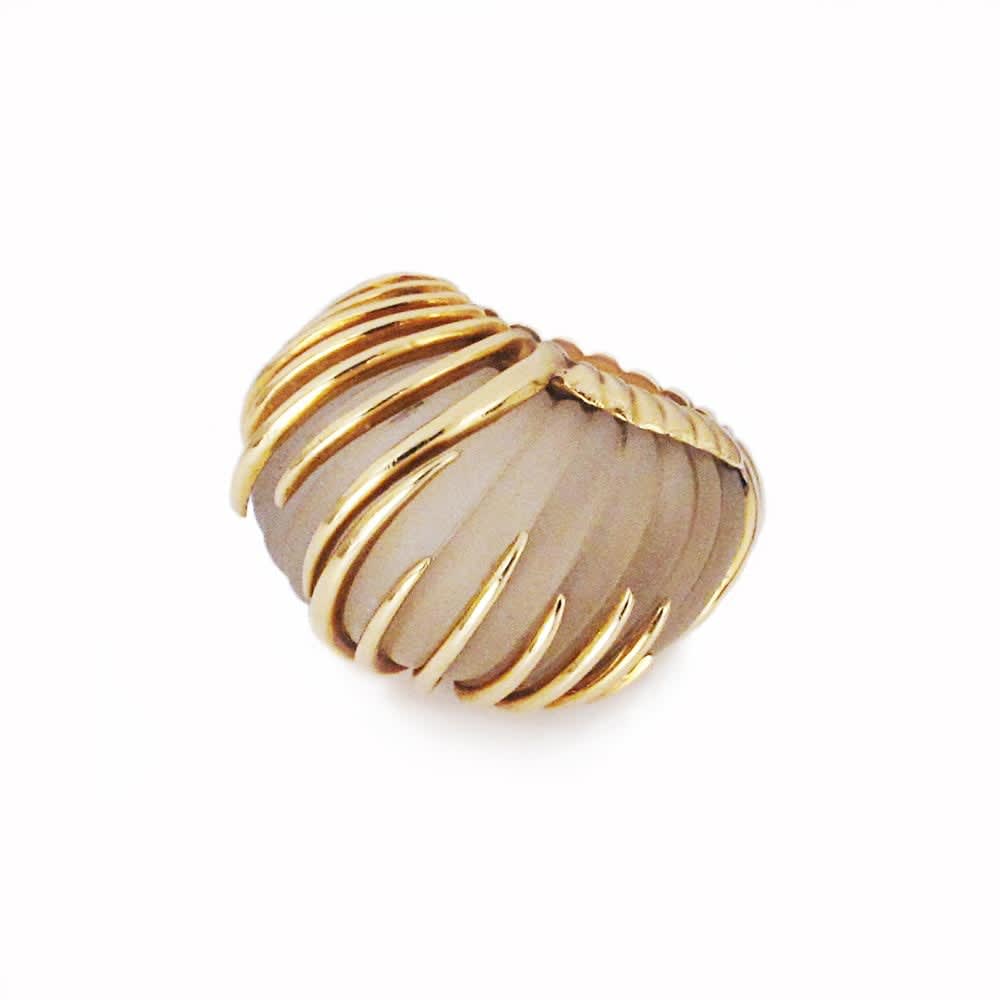 An American Crystal & Gold Ring, c. 1960