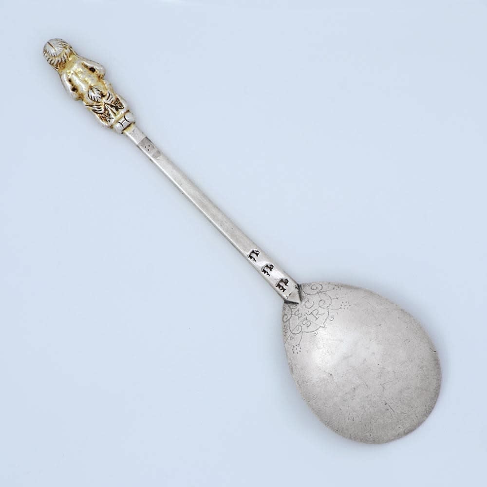 John Quick, A James I Antique English Silver Aphrodite Spoon, c. 1620