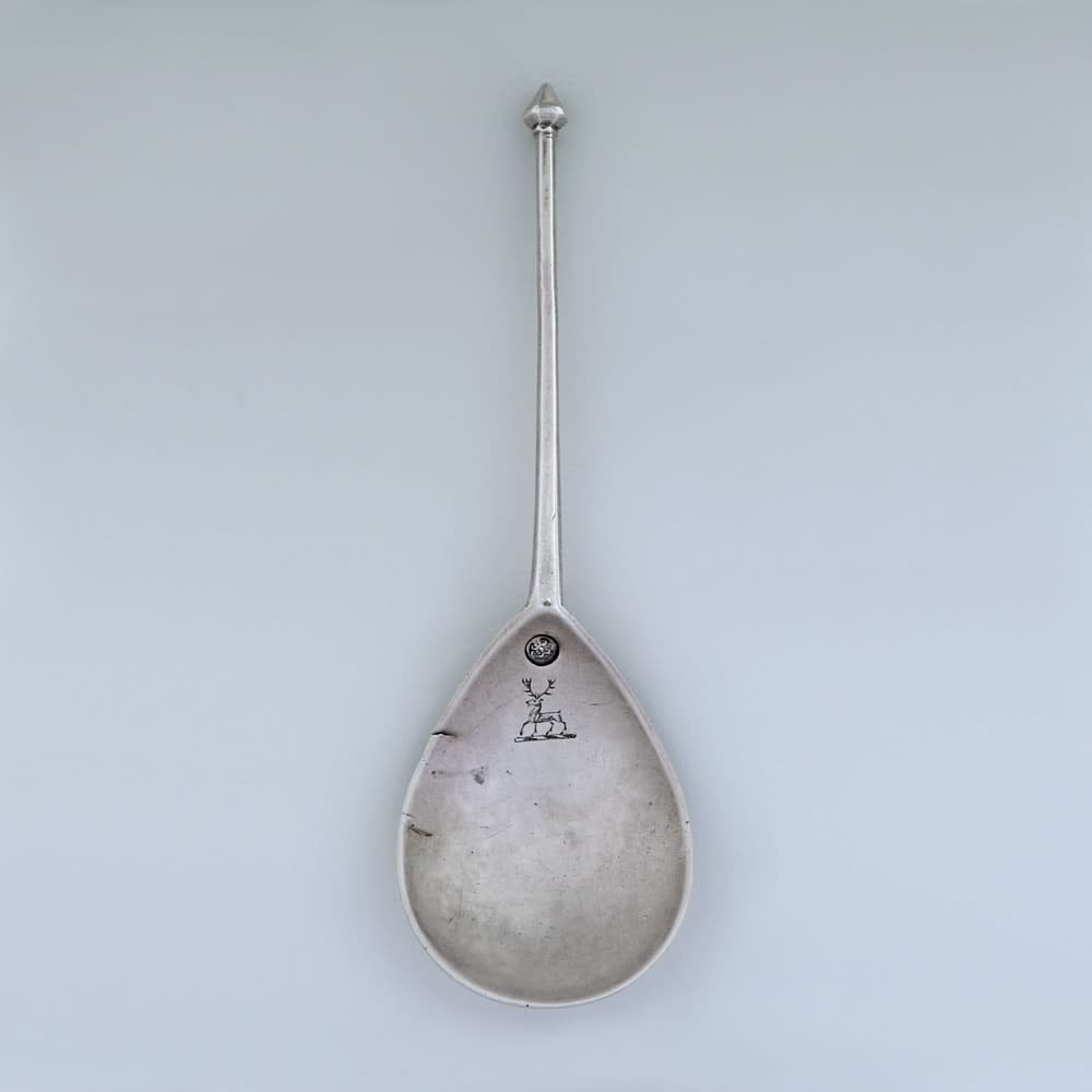 Leopard's head mark with a B, An Edward IV Antique English Silver Diamond-Point Spoon, c. 1470