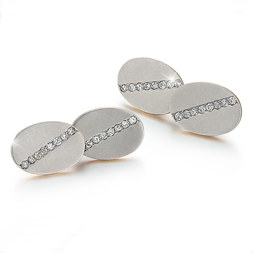 A Pair of Art Deco Platinum, Gold & Diamond Cufflinks, c. 1920