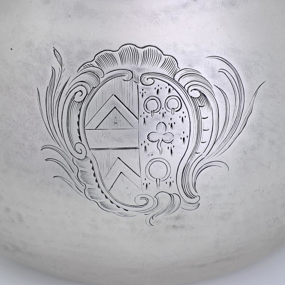 Richard Gurney & Co., A Large George II Antique English Silver Brandy Warmer, 1740