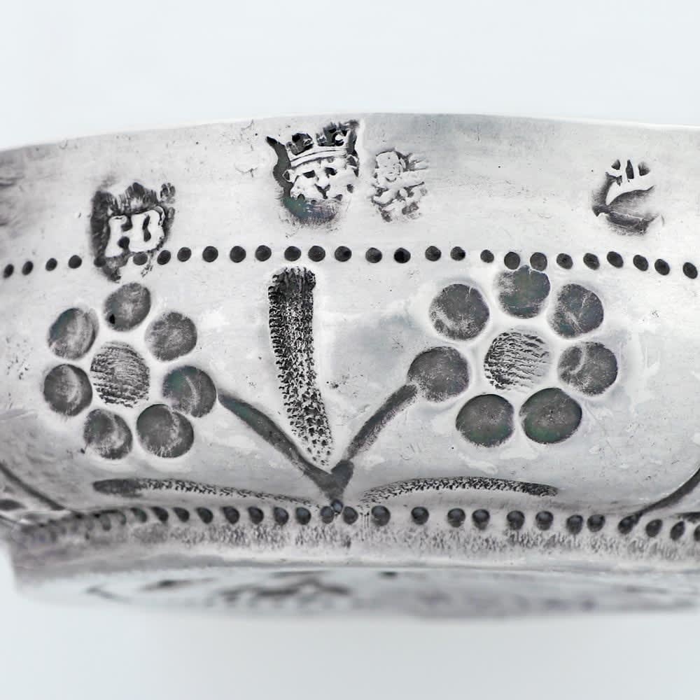 mullet below HB conjoined, A Charles II Antique English Silver Wine Taster, 1661