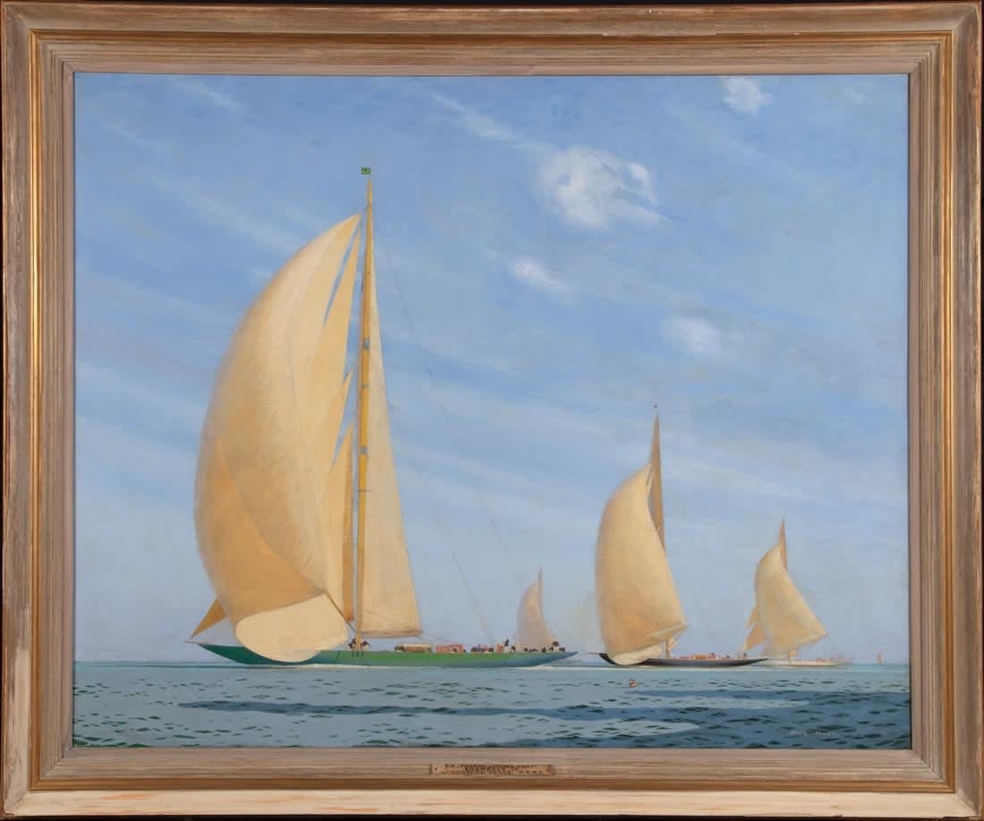 Charles Pears, A Portrait of Sir Thomas Lipton’s Yacht Shamrock IV, c. 1920