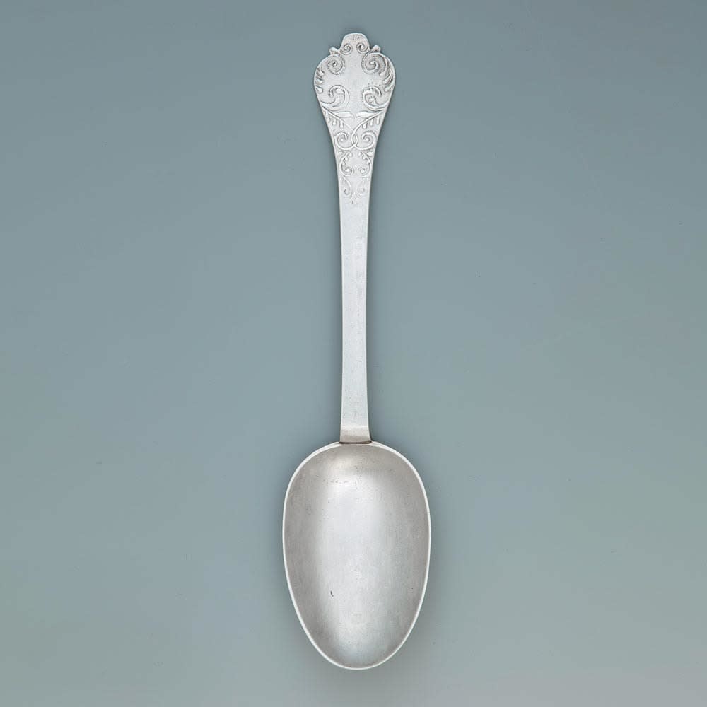 John Smith, A William & Mary Antique English Silver Trefid Spoon, 1690