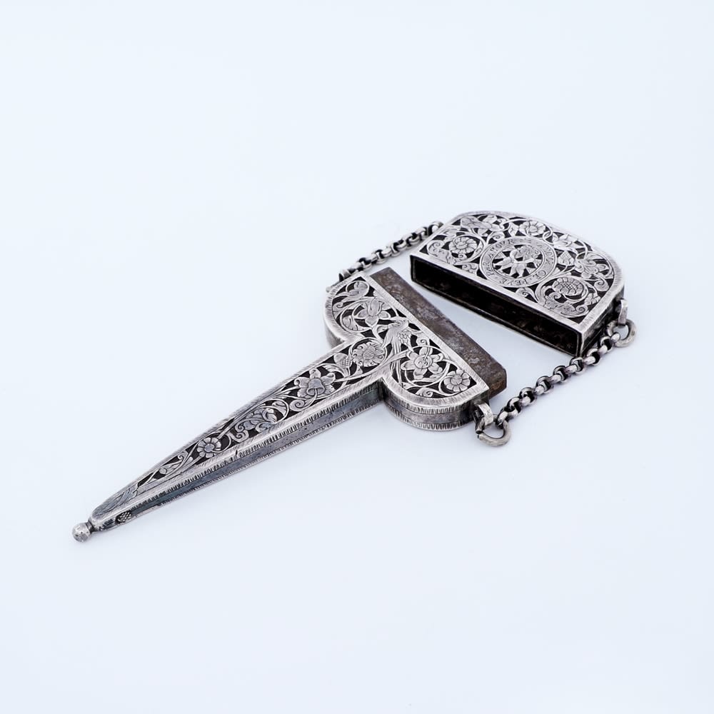 A Fine Antique German Silver Scissors Case, c. 1680