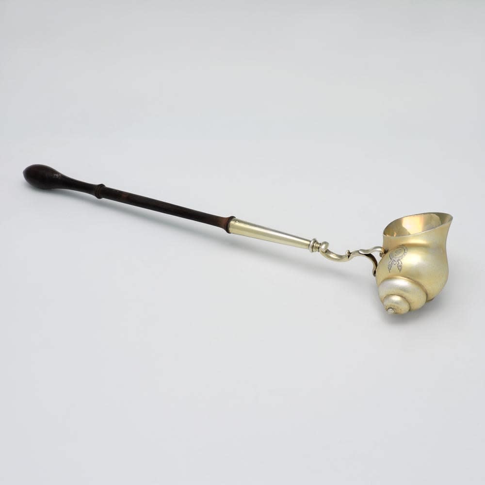Peze Pilleau, A George II Antique English Silver-Gilt Toddy Ladle, 1741