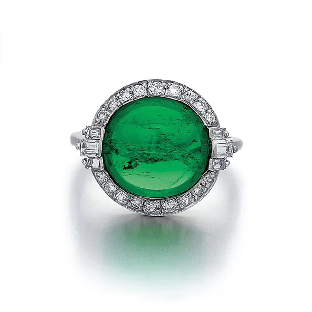 An Art Deco Emerald & Diamond Ring, c. 1930