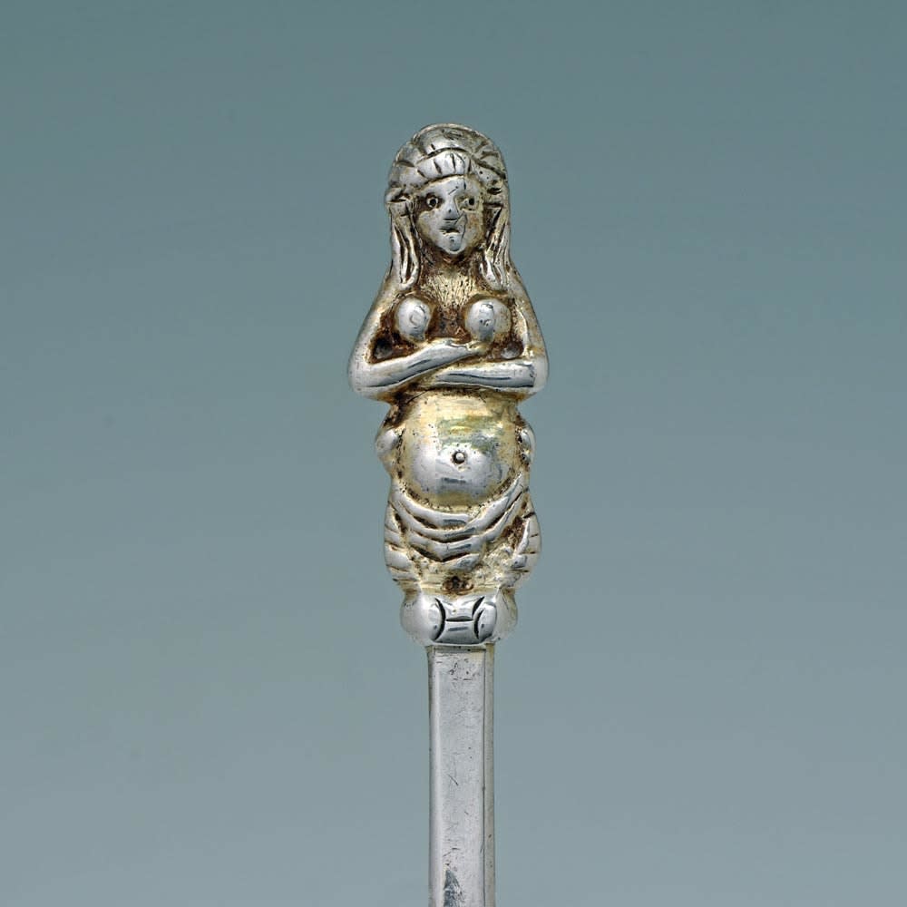 John Quick, A James I Antique English Silver Aphrodite Spoon, c. 1620