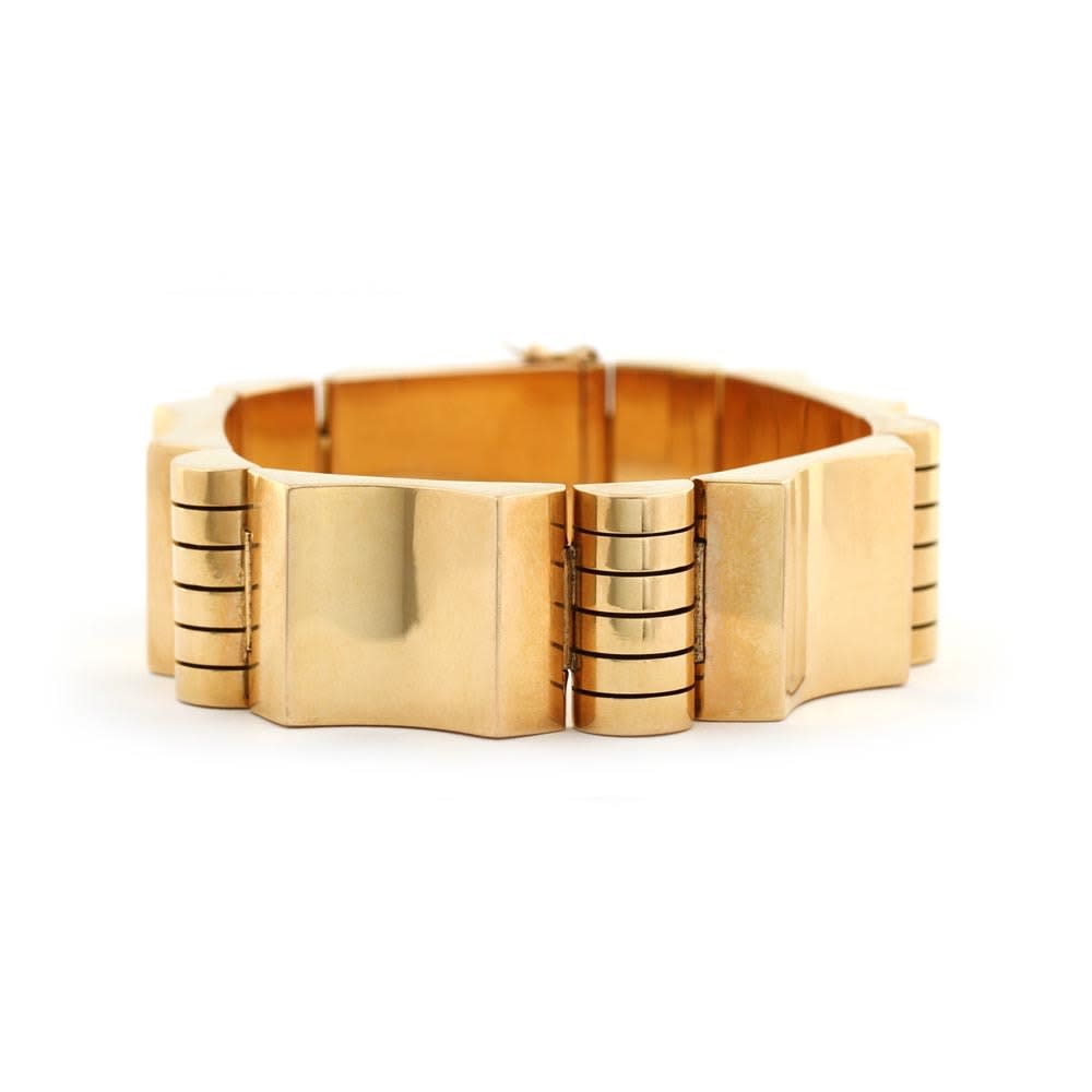 A French Retro 18K Gold Bracelet, c. 1945