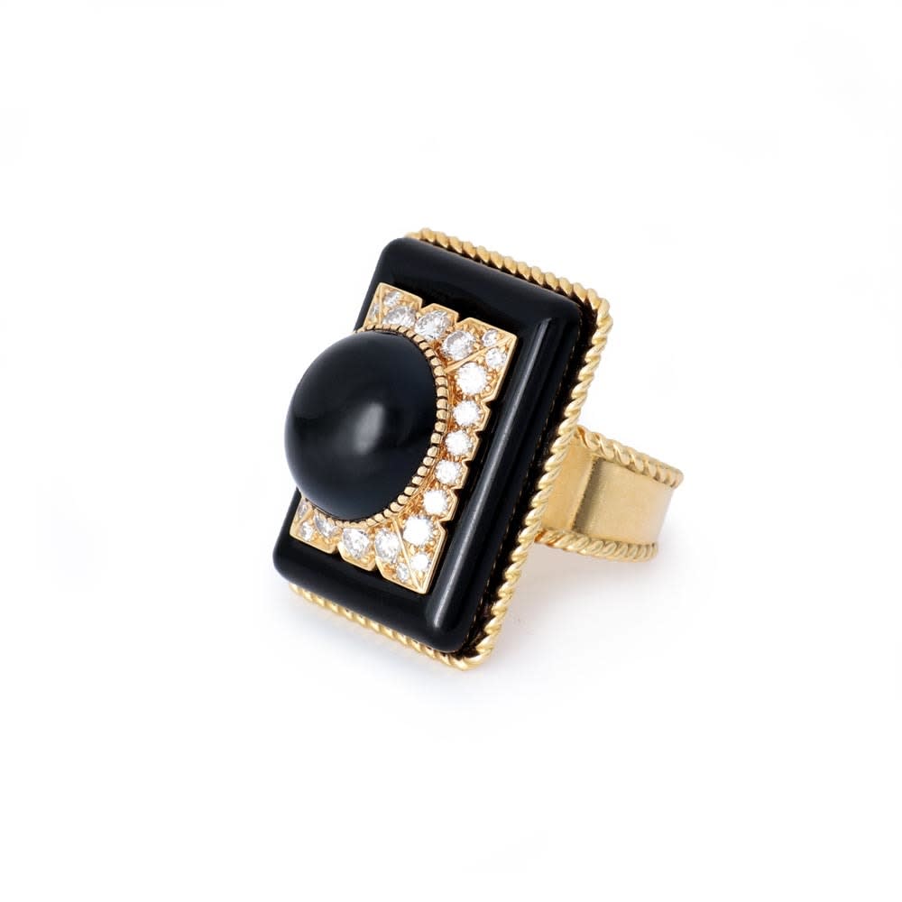 Cartier, An English Onyx & Diamond Ring, c. 1970