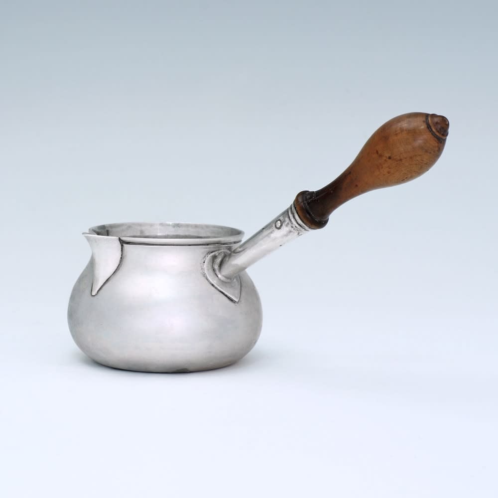 George Greenhill Jones, A Small George I Antique English Silver Brandy Warmer, 1725