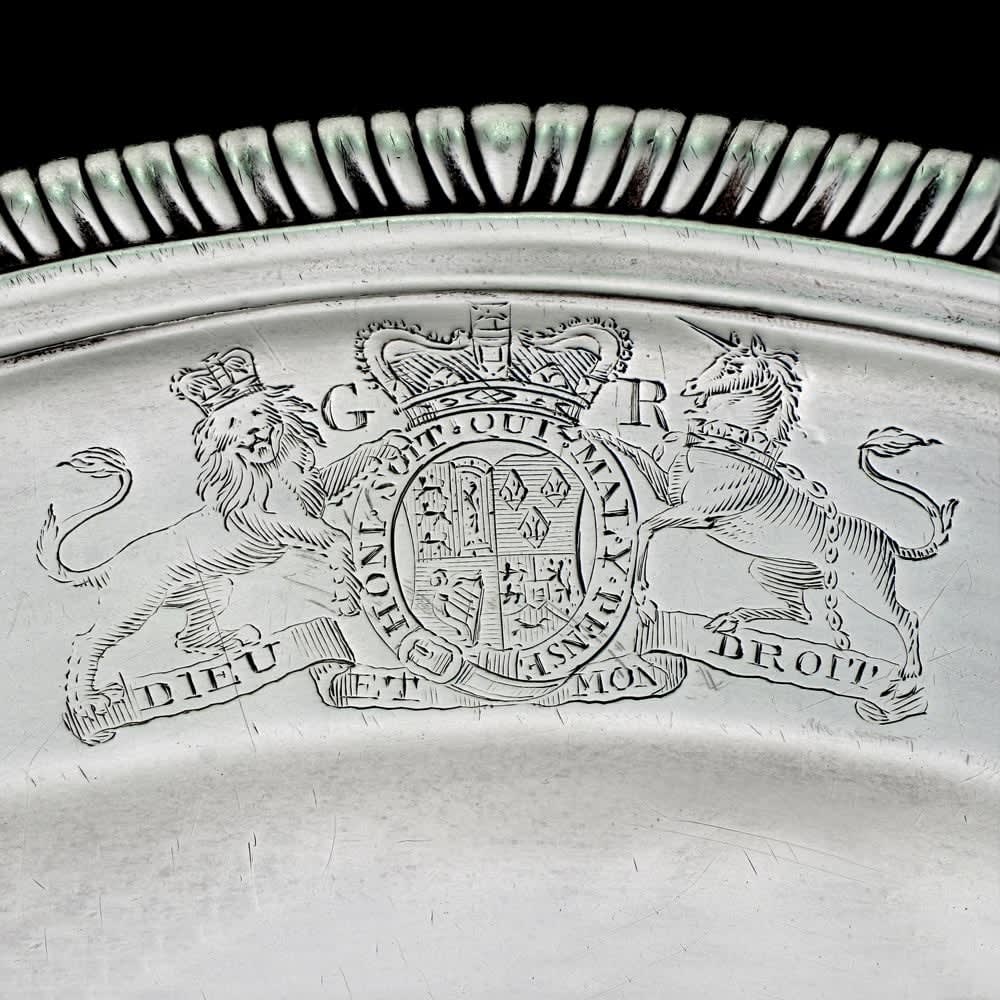 A Pair of George III Antique English Silver Meat Dishes, c. 1800