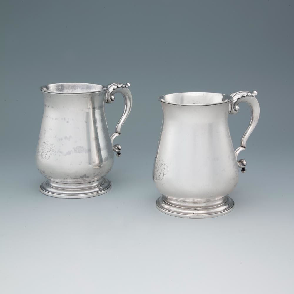 Daniel Van Voorhis, A Pair of Early American Silver Canns, 1785