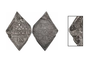 A Charles I Silver Newark Besieged Ninepence, 1645
