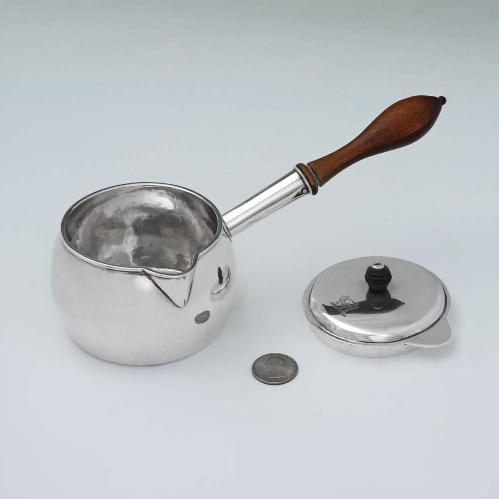 John Wakelin & Robert Garrard, A George III Antique English Silver Brandy Warmer & Cover, 1793