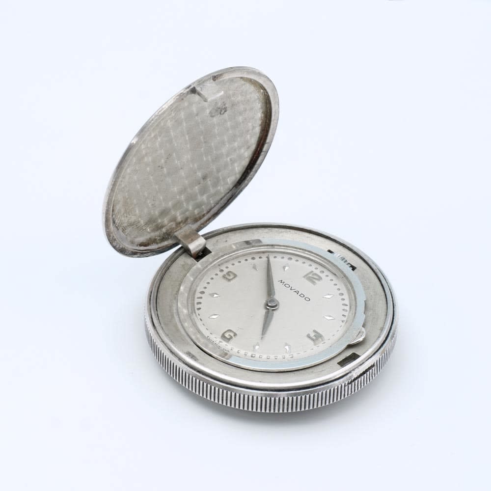 Movado, A Saint Christopher Silver Coin Watch, c. 1960