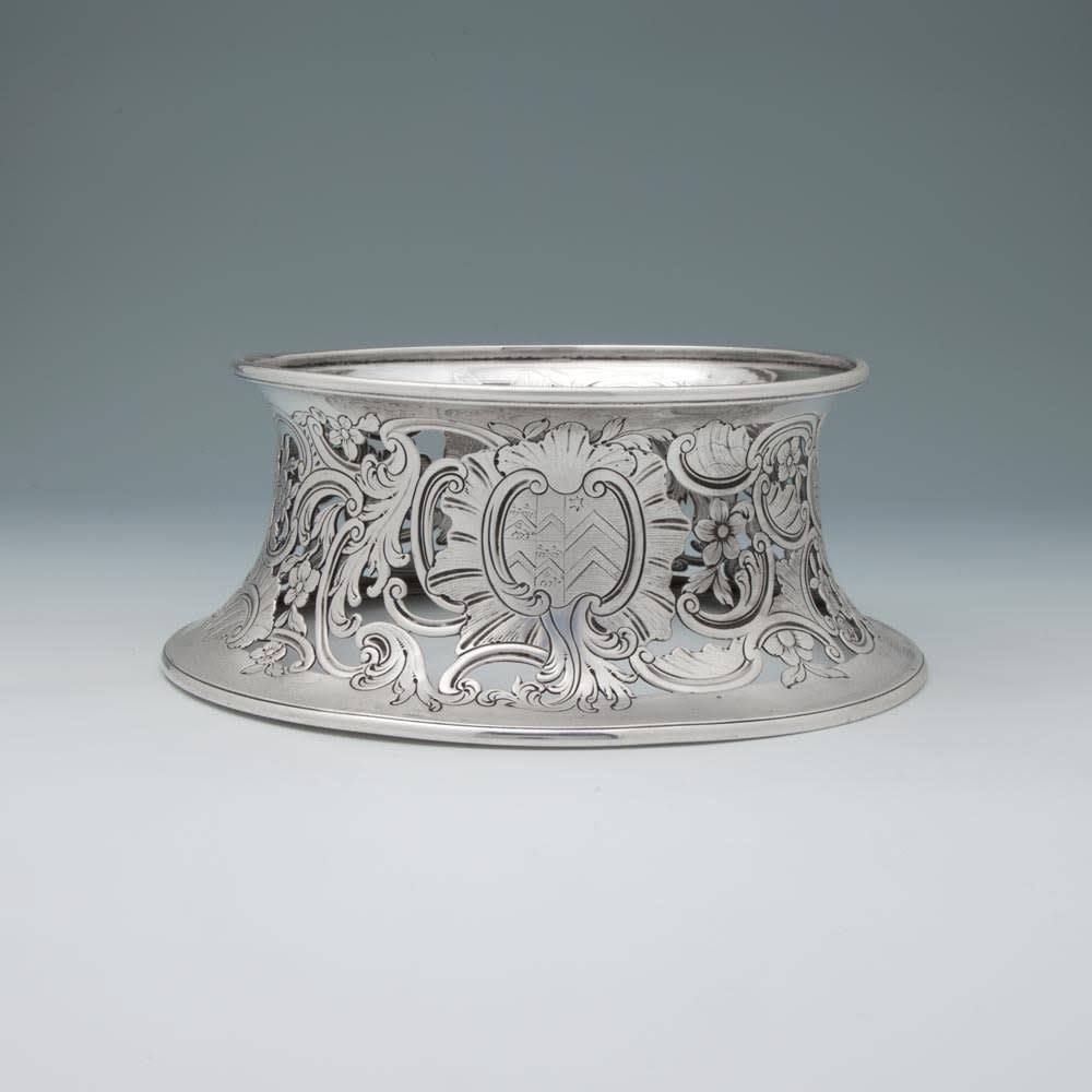 unmarked A George III Antique Irish Silver Dish Ring c. 1760 S.J.Shrubsole
