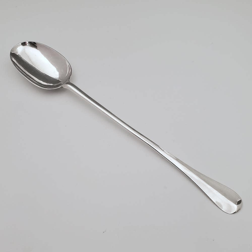 John Holland, A Queen Anne Rattail Antique English Silver Basting Spoon, 1713