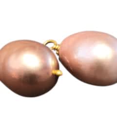 Marki Knopp, South Sea Pink Pearl Drops, 22K Gold Wrap