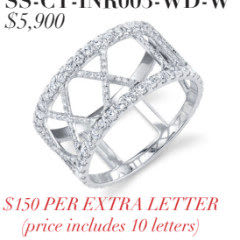 Sloane Street, Roman Numeral Date Ring Wide Band (SPECIAL ORDER ONLY)