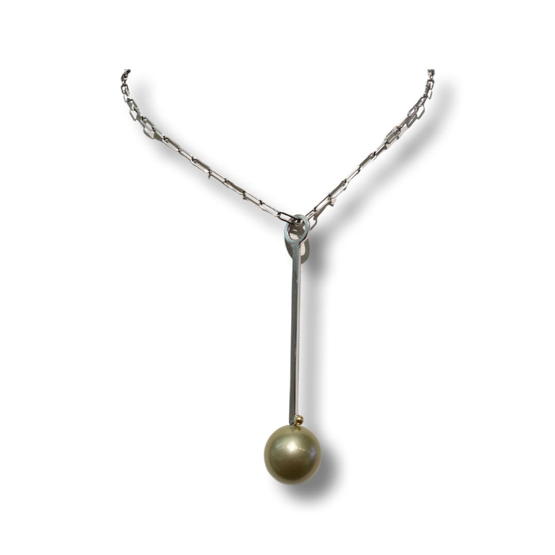 Lauren Chisholm, Pistachio Tahitian Pearl Charm long 14kw, 18k