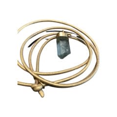 Marki Knopp, Aqua Crystal on Leather Cord Necklace