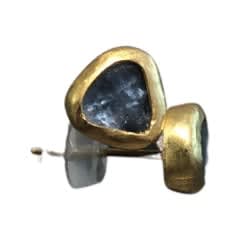 Marki Knopp, One Earring, Montana Sapphire Slice