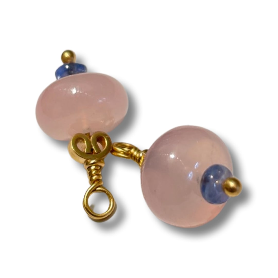 Nanci Modica, Drop rose quartz and Sapphire