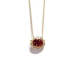 Nayla Arida, Pink Tourmaline & White Enamel Necklace