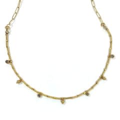 Maria Lightfoot, 24k Gold Strand w/ Dia & Gold Chain