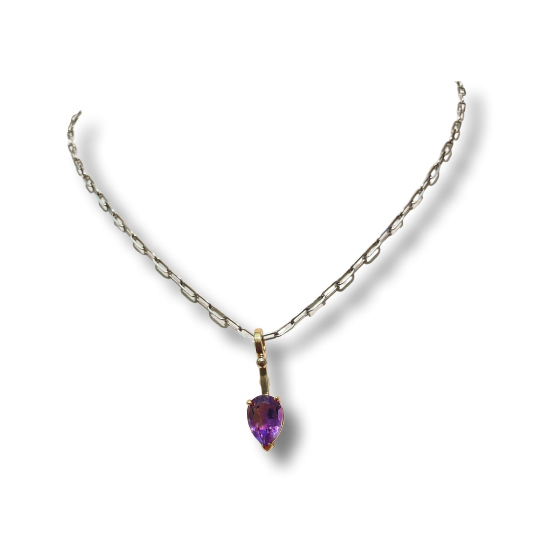 Lauren Chisholm, Amethyst Pear Short Charm, 14k, 18k