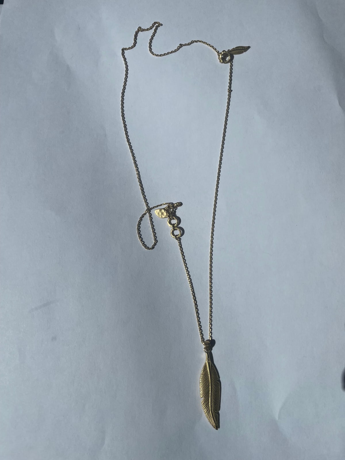 Heather Benjamin, Hand Carved & Cast Double Feather Necklace, 16-32