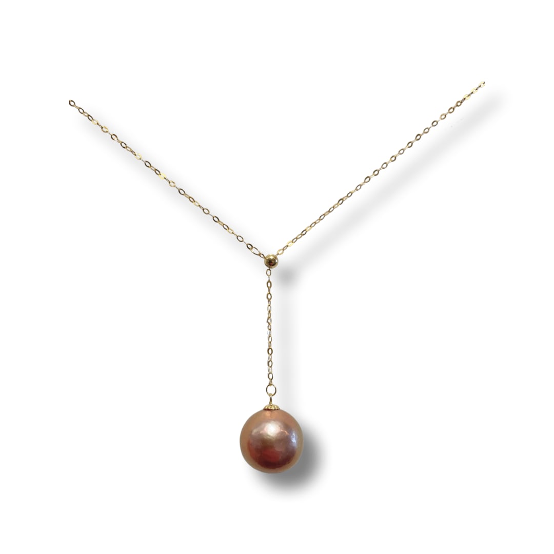 Sasha by Alexander, Kasumi Lariat Purple/Pink Pearl Necklace