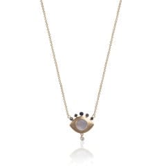 Nayla Arida, Mother of Pearl & Blue Diamond Eye Necklace