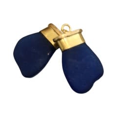 Marki Knopp, Blue Sea Glass Drops, 22K Gold Capped