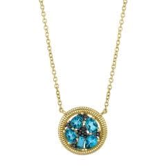 Sloane Street, Round Pendant Cluster Blue Topaz Dia